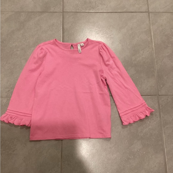 Pink Kids Ruffle Sleeve Top - Picture 2 of 4
